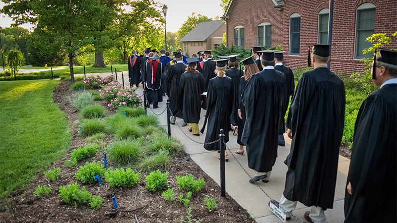 Outdoor image of graduates